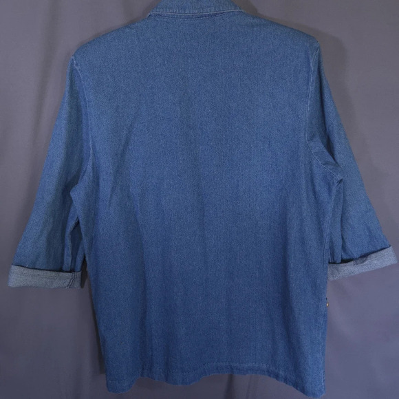 Vintage‎ 80s IDEAS Denim Rhinestone Blazer Size XL Western Glam Oversized - Picture 6 of 6